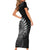 New Zealand Maori Koru Fern Family Matching Short Sleeve Bodycon Dress and Hawaiian Shirt Spiral Polynesian Style Gray