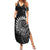 New Zealand Maori Koru Fern Family Matching Summer Maxi Dress and Hawaiian Shirt Spiral Polynesian Style Gray