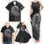 New Zealand Maori Koru Fern Family Matching Tank Maxi Dress and Hawaiian Shirt Spiral Polynesian Style Gray