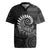 New Zealand Maori Koru Fern Rugby Jersey Spiral Polynesian Style Gray