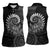 New Zealand Maori Koru Fern Women Sleeveless Polo Shirt Spiral Polynesian Style Gray