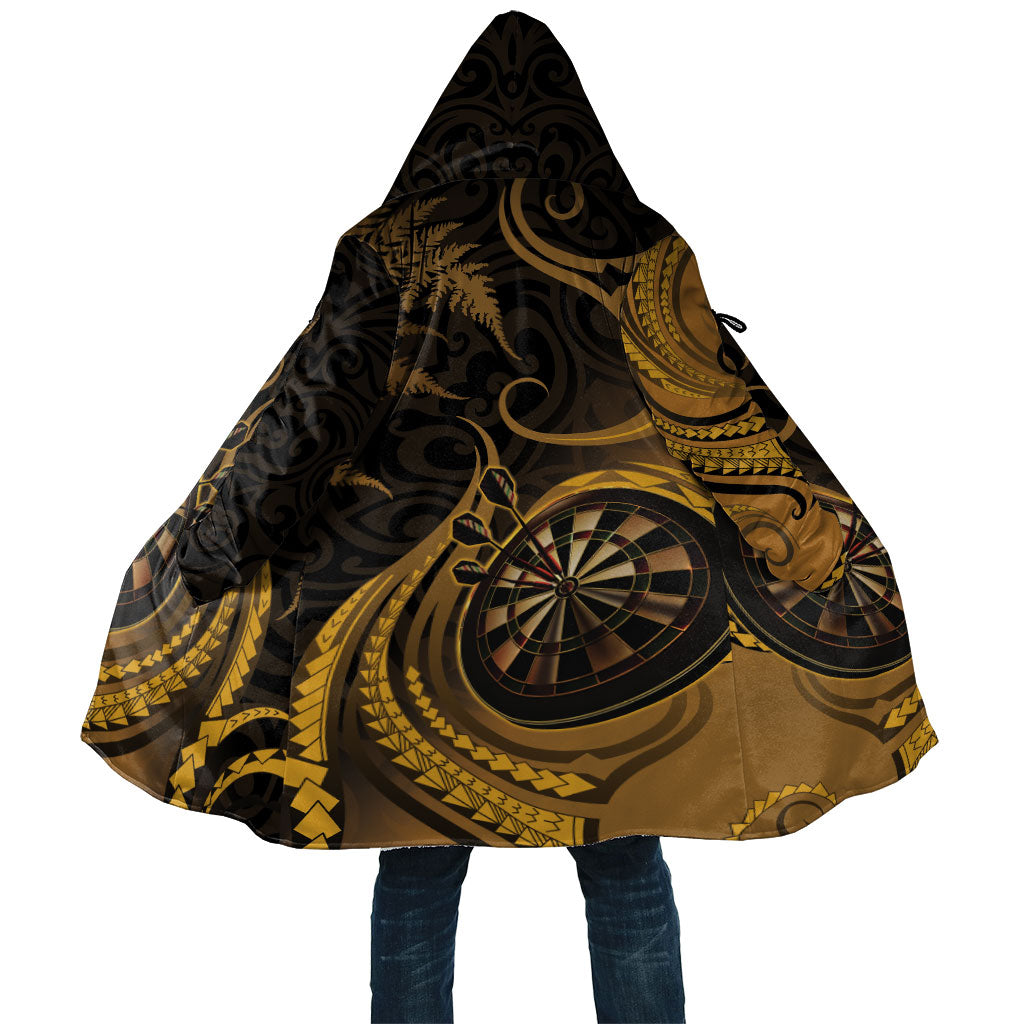 Personalised New Zealand Gold Darts Cloak Maori Fern Curve Style LT05 Unisex Gold - Polynesian Pride