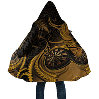 Personalised New Zealand Gold Darts Cloak Maori Fern Curve Style LT05 Unisex Gold - Polynesian Pride