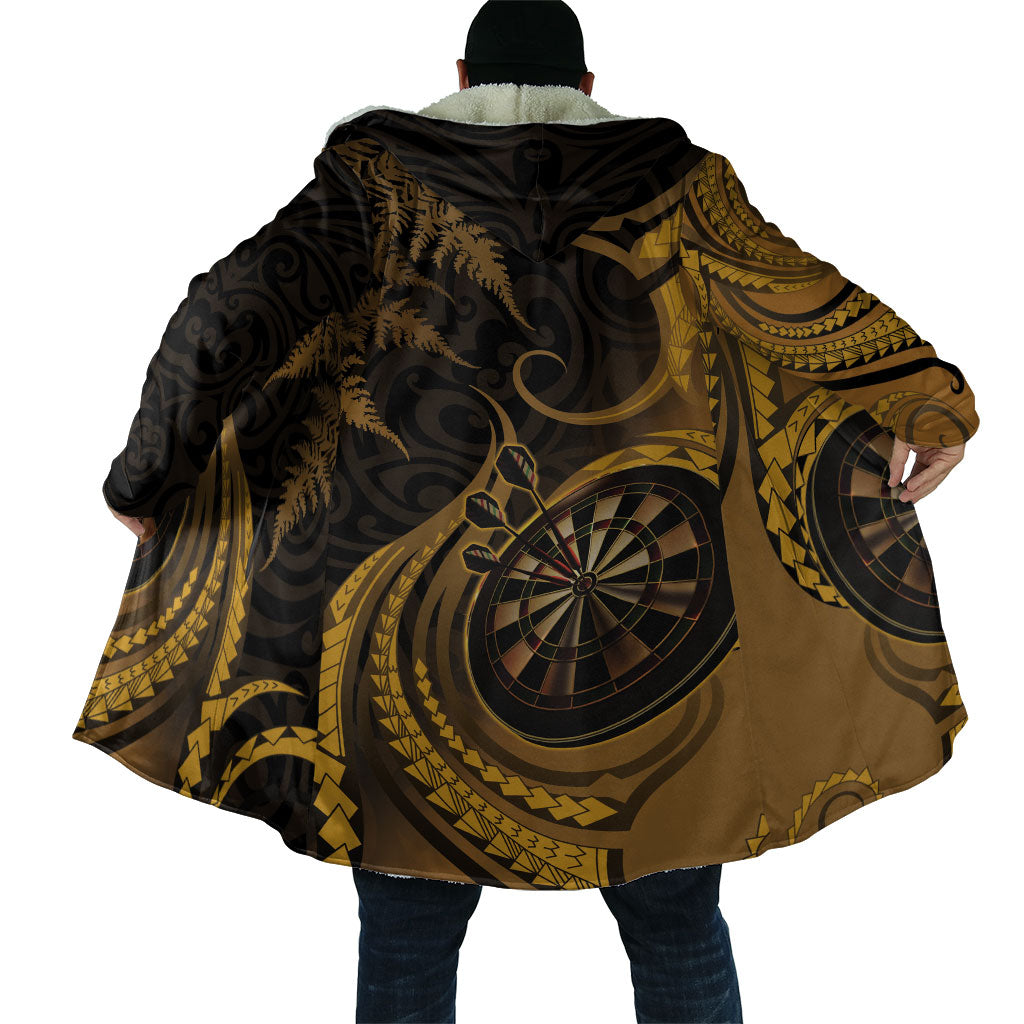 Personalised New Zealand Gold Darts Cloak Maori Fern Curve Style LT05 - Polynesian Pride