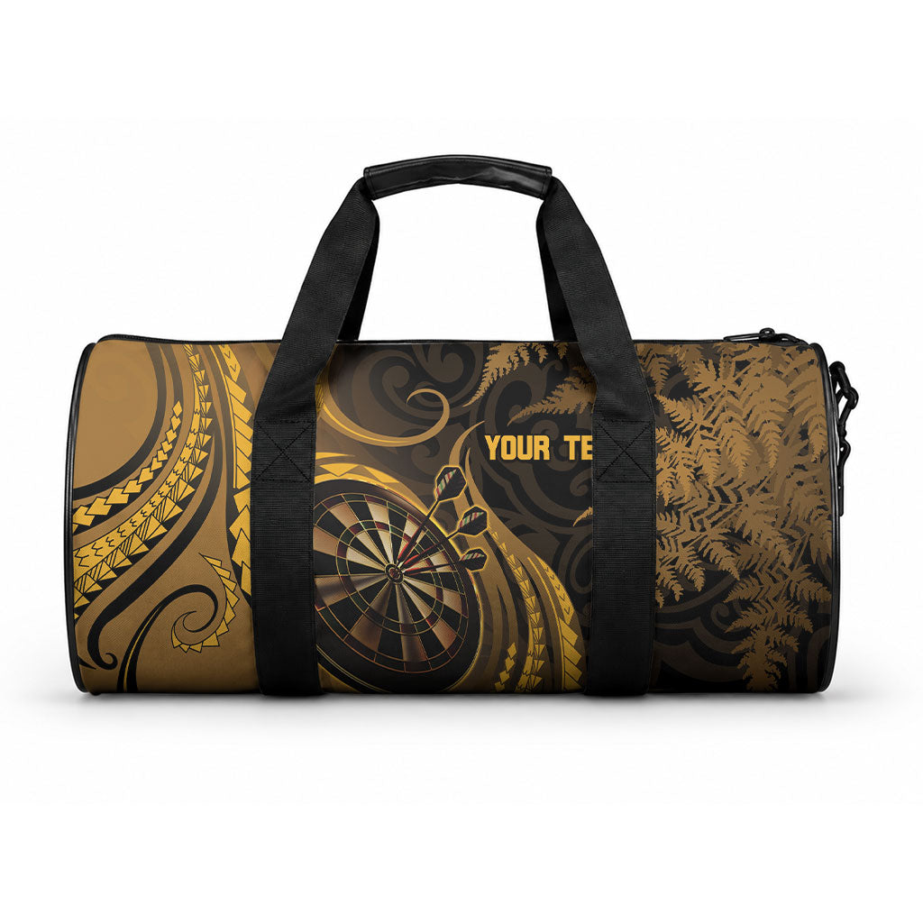 Personalised New Zealand Gold Darts Duffle Bag Maori Fern Curve Style LT05 One size Gold - Polynesian Pride