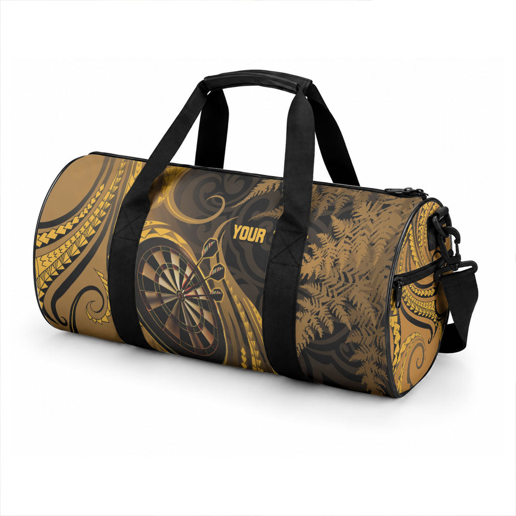 Personalised New Zealand Gold Darts Duffle Bag Maori Fern Curve Style LT05 - Polynesian Pride