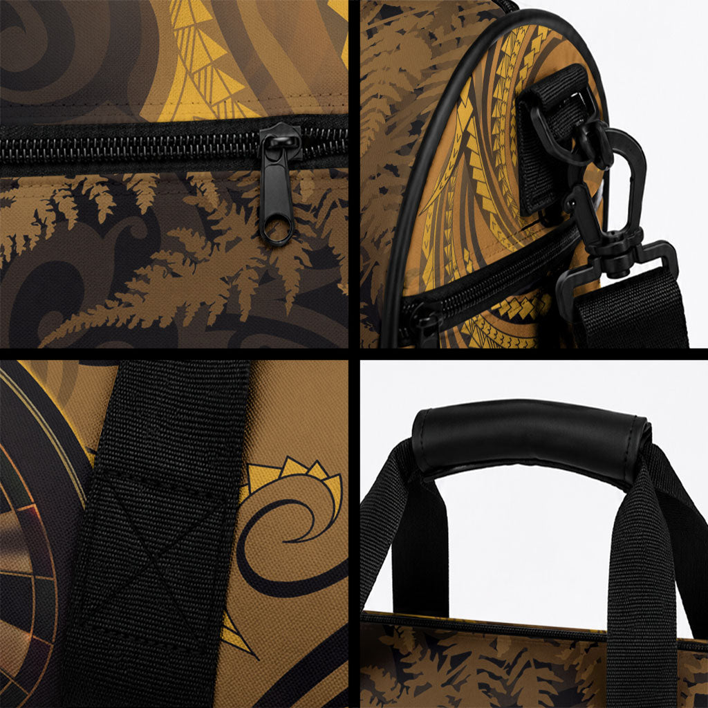 Personalised New Zealand Gold Darts Duffle Bag Maori Fern Curve Style LT05 - Polynesian Pride