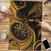 Personalised New Zealand Gold Darts Puzzle Maori Fern Curve Style LT05 Gold - Polynesian Pride