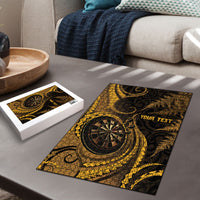 Personalised New Zealand Gold Darts Puzzle Maori Fern Curve Style LT05 - Polynesian Pride