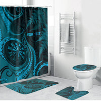 Personalised New Zealand Turquoise Darts Bathroom Set Maori Fern Curve Style LT05 Bathroom Set (4 pcs) Turquoise - Polynesian Pride
