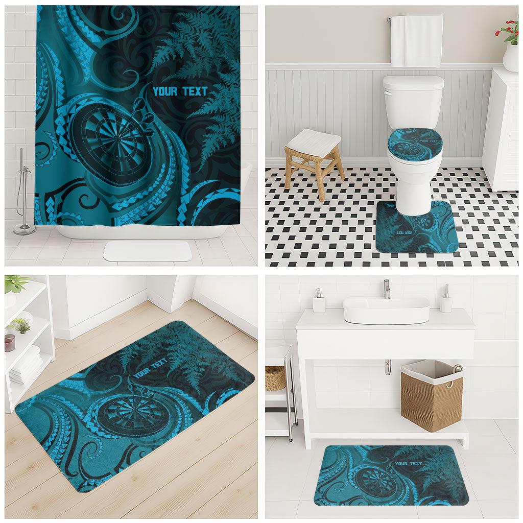 Personalised New Zealand Turquoise Darts Bathroom Set Maori Fern Curve Style LT05 - Polynesian Pride