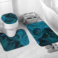 Personalised New Zealand Turquoise Darts Bathroom Set Maori Fern Curve Style LT05 Mat Set Only (3 pcs) One Size Turquoise - Polynesian Pride