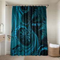 Personalised New Zealand Turquoise Darts Bathroom Set Maori Fern Curve Style LT05 Shower Curtain Only Turquoise - Polynesian Pride