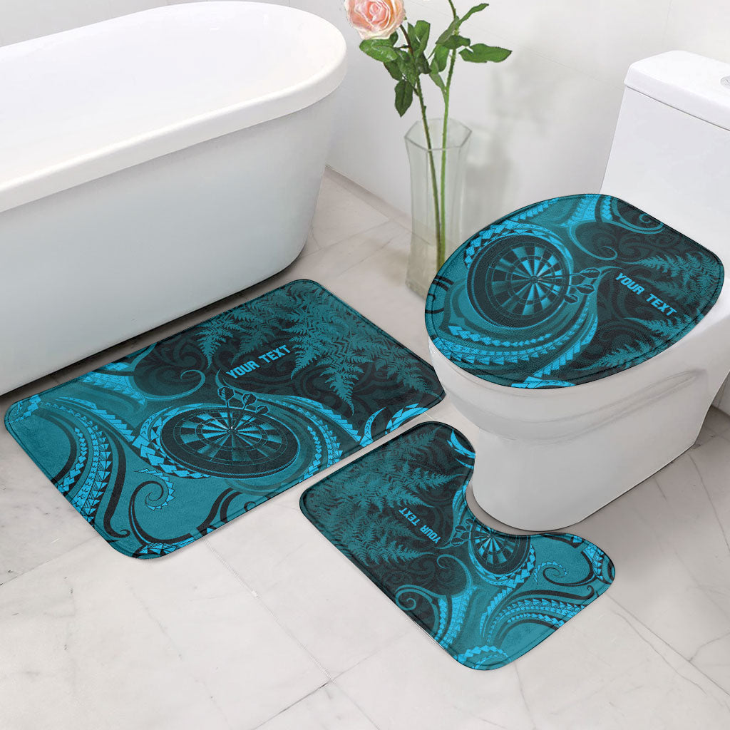 Personalised New Zealand Turquoise Darts Bathroom Set Maori Fern Curve Style LT05 - Polynesian Pride