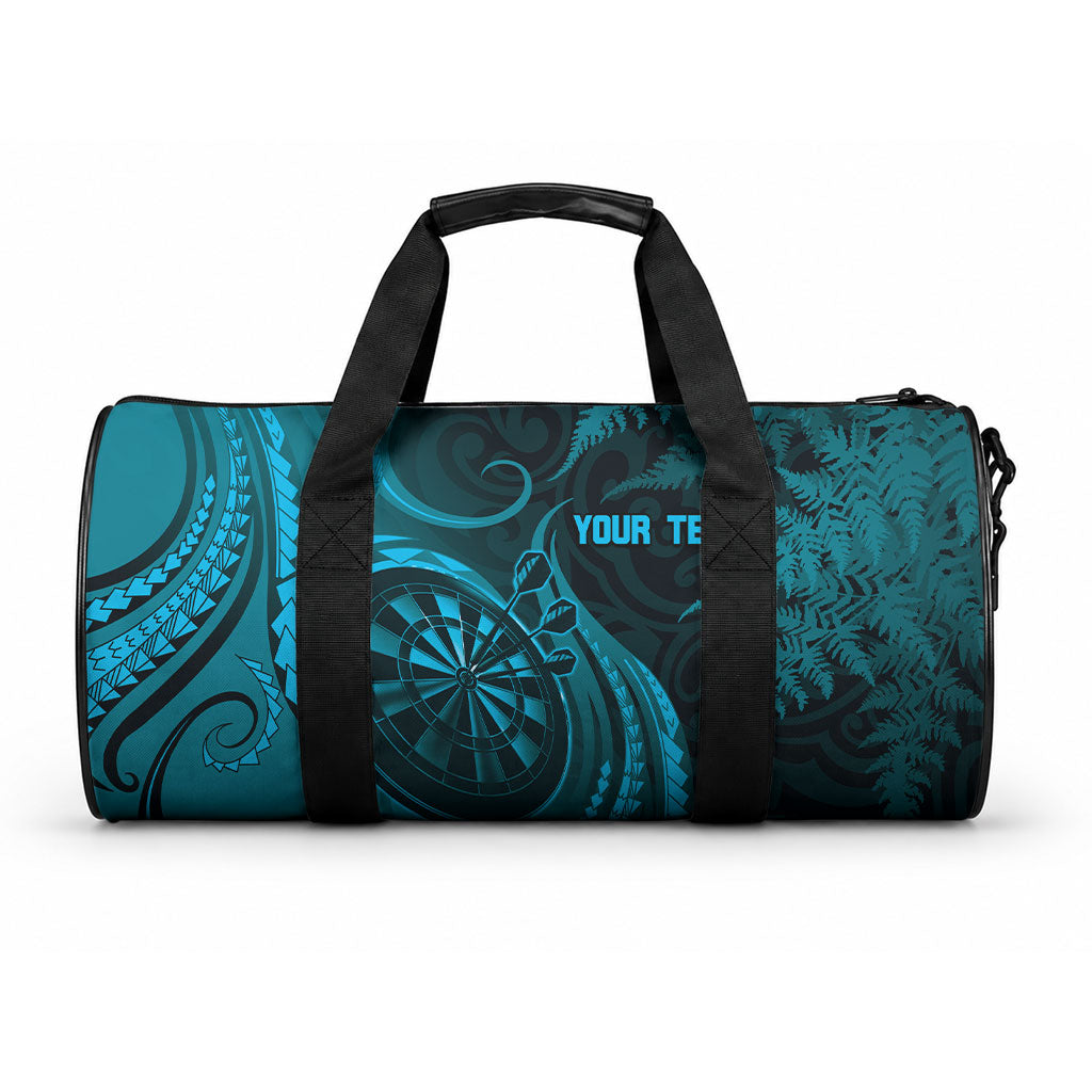 Personalised New Zealand Turquoise Darts Duffle Bag Maori Fern Curve Style LT05 One size Turquoise - Polynesian Pride