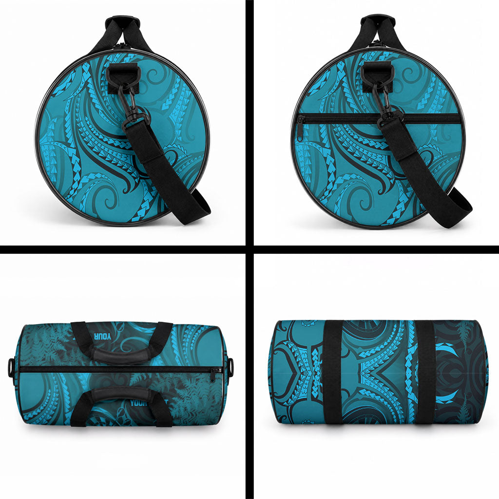 Personalised New Zealand Turquoise Darts Duffle Bag Maori Fern Curve Style LT05 - Polynesian Pride