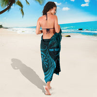 Personalised New Zealand Turquoise Darts Sarong Maori Fern Curve Style LT05 - Polynesian Pride