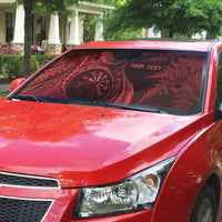 Personalised New Zealand Red Darts Auto Sun Shade Maori Fern Curve Style LT05 - Polynesian Pride