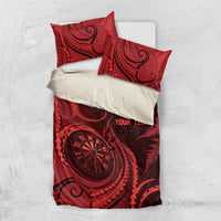 Personalised New Zealand Red Darts Bedding Set Maori Fern Curve Style LT05 US Twin 172cm x 218cm Red - Polynesian Pride