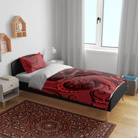 Personalised New Zealand Red Darts Bedding Set Maori Fern Curve Style LT05 - Polynesian Pride