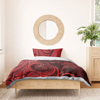 Personalised New Zealand Red Darts Bedding Set Maori Fern Curve Style LT05 - Polynesian Pride
