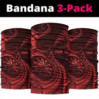 Personalised New Zealand Red Darts Neck Gaiter Maori Fern Curve Style LT05 package One Size: 25*50cm Red - Polynesian Pride