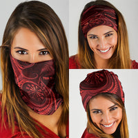 Personalised New Zealand Red Darts Neck Gaiter Maori Fern Curve Style LT05 - Polynesian Pride