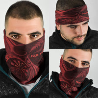 Personalised New Zealand Red Darts Neck Gaiter Maori Fern Curve Style LT05 - Polynesian Pride
