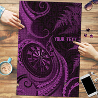 Personalised New Zealand Purple Darts Puzzle Maori Fern Curve Style LT05 Purple - Polynesian Pride