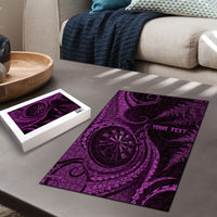 Personalised New Zealand Purple Darts Puzzle Maori Fern Curve Style LT05 - Polynesian Pride