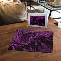 Personalised New Zealand Purple Darts Puzzle Maori Fern Curve Style LT05 - Polynesian Pride