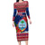 Guam Christmas Long Sleeve Bodycon Dress Guaman Seal Poinsettia Felis Pasgua LT05 Long Dress Red - Polynesian Pride