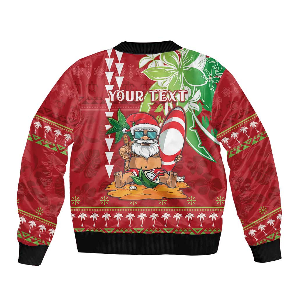 Personalised Hawaii Christmas Bomber Jacket Funny Santa Claus Surf Mele Kalikimaka LT05 - Polynesian Pride