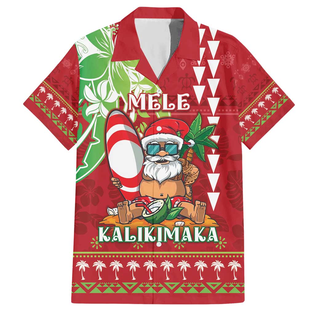 Personalised Hawaii Christmas Hawaiian Shirt Funny Santa Claus Surf Mele Kalikimaka LT05 Red - Polynesian Pride