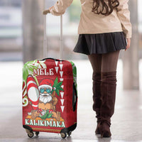 Hawaii Christmas Luggage Cover Funny Santa Claus Surf Mele Kalikimaka LT05 - Polynesian Pride