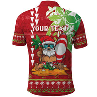 Personalised Hawaii Christmas Polo Shirt Funny Santa Claus Surf Mele Kalikimaka LT05 - Polynesian Pride
