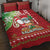 Hawaii Christmas Quilt Bed Set Funny Santa Claus Surf Mele Kalikimaka