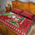 Hawaii Christmas Quilt Bed Set Funny Santa Claus Surf Mele Kalikimaka