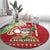 Hawaii Christmas Round Carpet Funny Santa Claus Surf Mele Kalikimaka