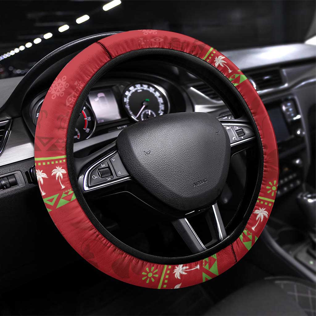 Hawaii Christmas Steering Wheel Cover Funny Santa Claus Surf Mele Kalikimaka