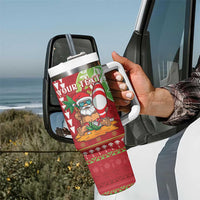 Personalised Hawaii Christmas Tumbler With Handle Funny Santa Claus Surf Mele Kalikimaka LT05 - Polynesian Pride
