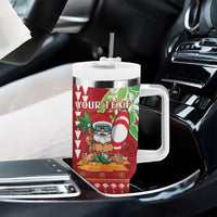 Personalised Hawaii Christmas Tumbler With Handle Funny Santa Claus Surf Mele Kalikimaka LT05 - Polynesian Pride