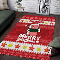 Hawaii Funny Christmas Area Rug Spam Musubi Santa LT05 Red - Polynesian Pride