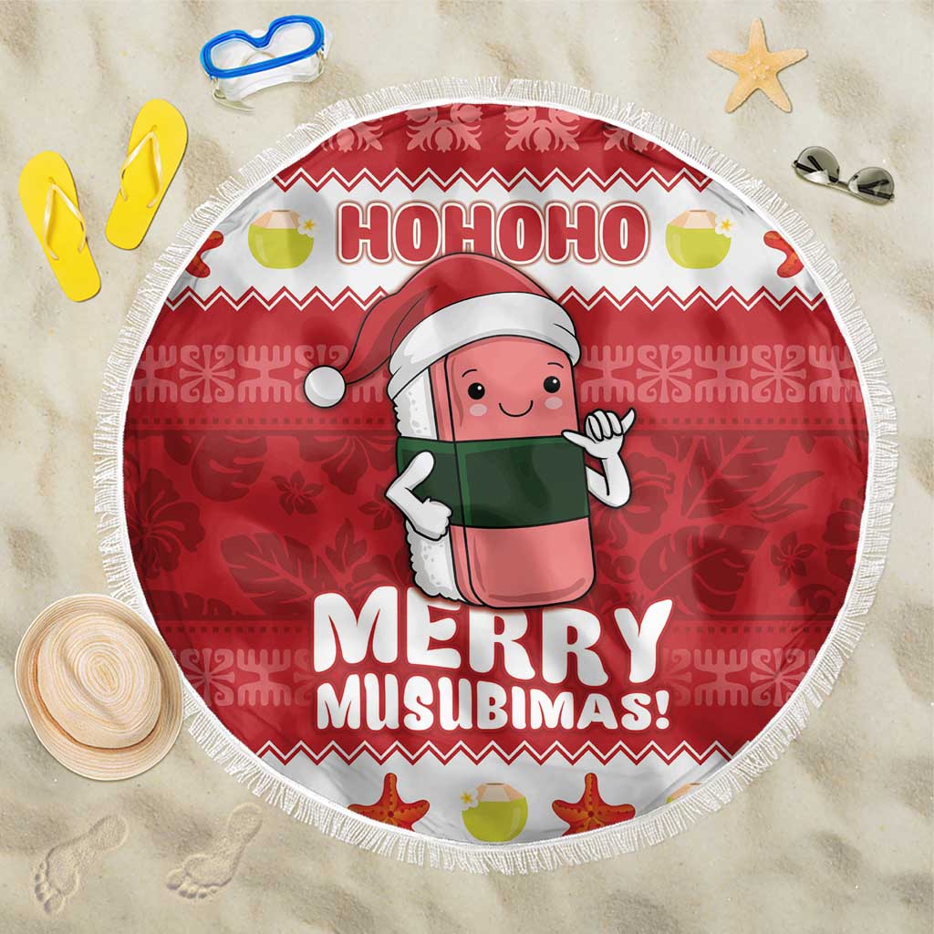 Hawaii Funny Christmas Beach Blanket Spam Musubi Santa LT05 One Size 150cm Red - Polynesian Pride