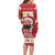 Hawaii Funny Christmas Family Matching Long Sleeve Bodycon Dress and Hawaiian Shirt Spam Musubi Santa