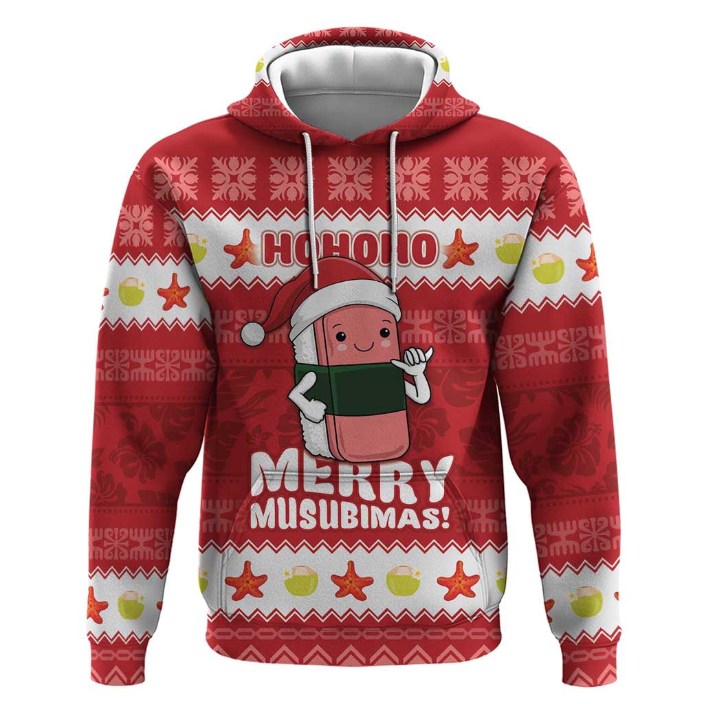 Hawaii Funny Christmas Hoodie Spam Musubi Santa