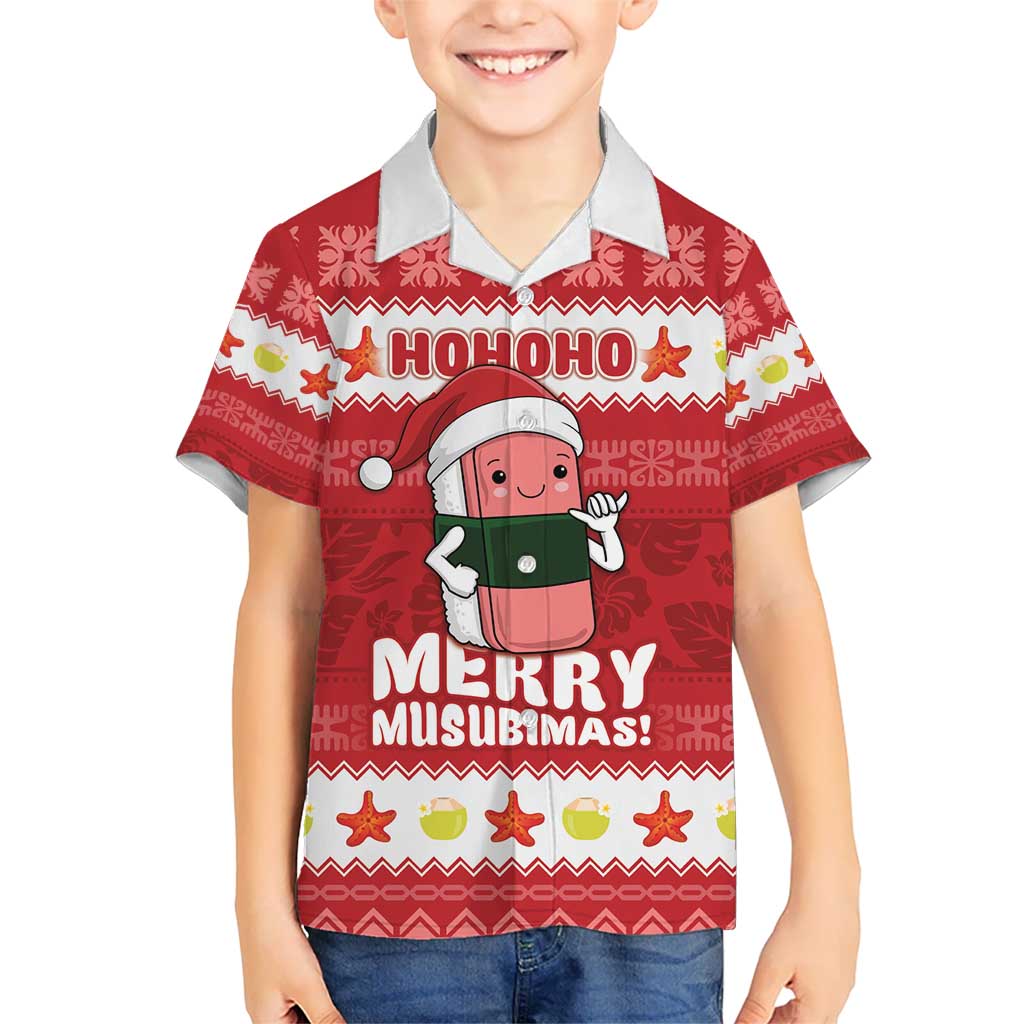 Hawaii Funny Christmas Kid Hawaiian Shirt Spam Musubi Santa LT05 Kid Red - Polynesian Pride