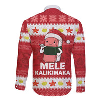 Hawaii Funny Christmas Long Sleeve Button Shirt Spam Musubi Santa LT05 - Polynesian Pride