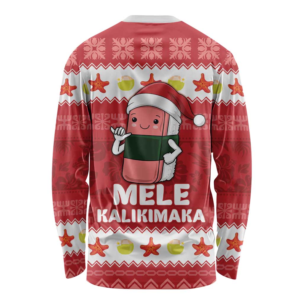 Hawaii Funny Christmas Long Sleeve Shirt Spam Musubi Santa LT05 - Polynesian Pride