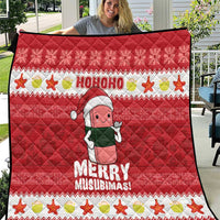 Hawaii Funny Christmas Quilt Spam Musubi Santa LT05 Red - Polynesian Pride